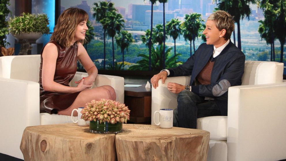 Dakota Johnson is pictured on "The Ellen DeGeneres Show" on Sept. 18, 2015. 