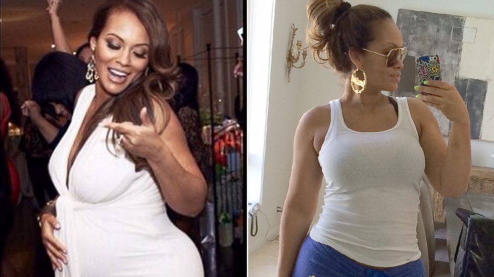 PHOTO: Evelyn Lozada is seen, left, in a photo posted to her Instagram account, Feb 14, 2014 and right, in a hand out photo after pregnancy.