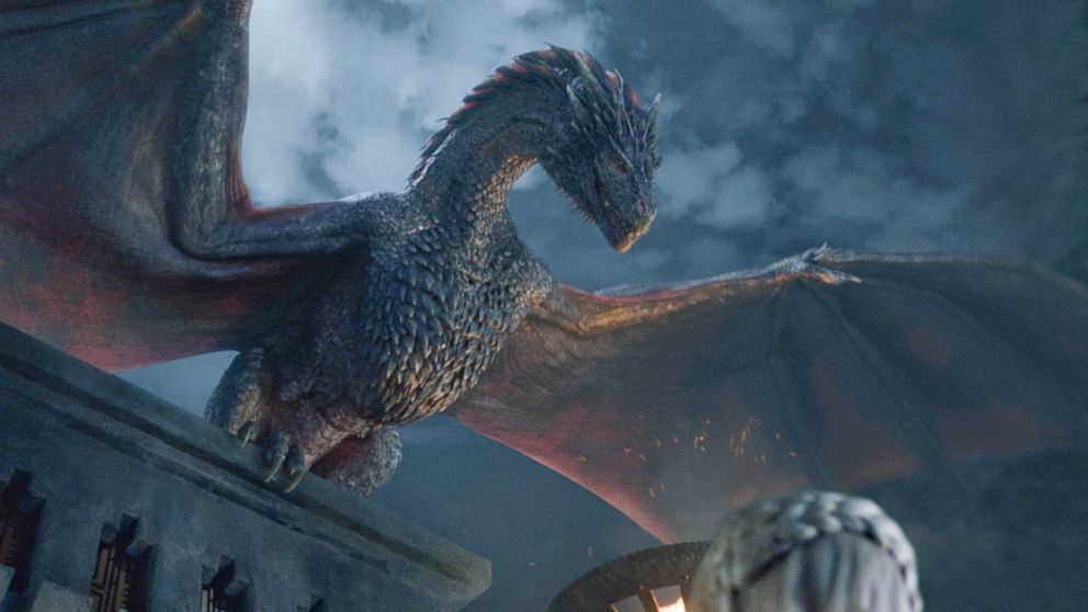 A dragon from the fifth season of the HBO show, "Game of Thrones". 
