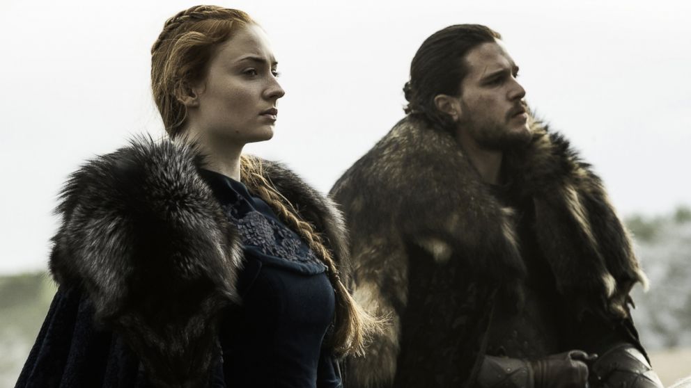Game of thrones characters Sansa and Jon Snow on season 6, episode 9, June 19, 2016. 