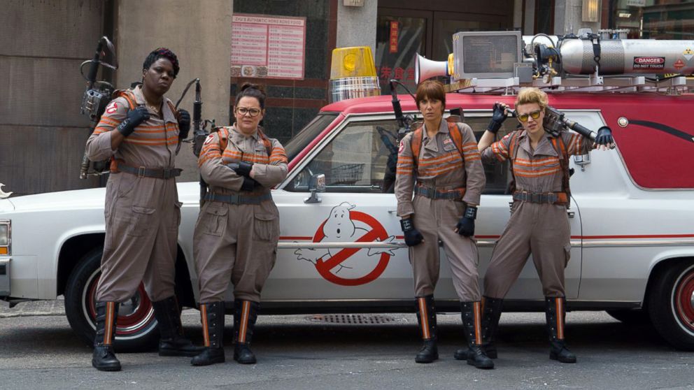PHOTO: Leslie Jones, Melissa McCarthy, Kristen Wiig and Kate McKinnon are seen in a publicity image for Paul Feig's "Ghostbusters." 