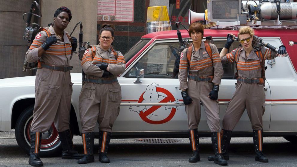 PHOTO: Leslie Jones, Melissa McCarthy, Kristen Wiig and Kate McKinnon are seen in a publicity image for Paul Feig's "Ghostbusters." 