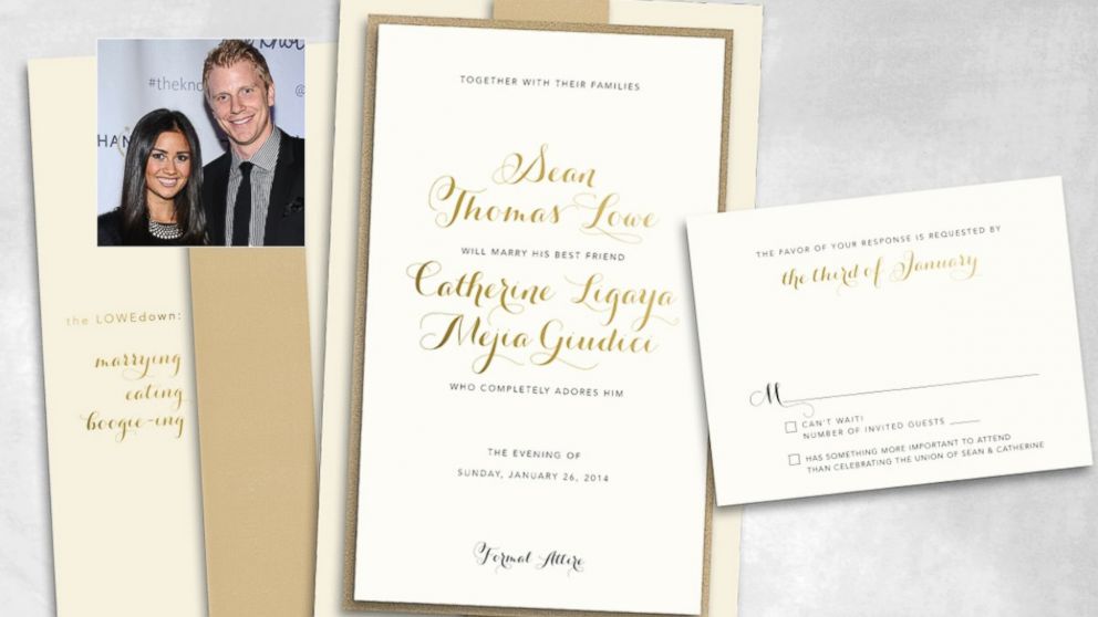 Sean and Catherine's wedding invite.