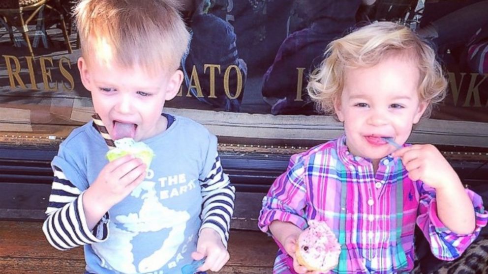 Hilary Duff's son Luca and Jack Osbourne's daughter Pearl have an ice cream date in a photo posted to Lisa Osbourne's Instagram on Feb. 23, 2015.