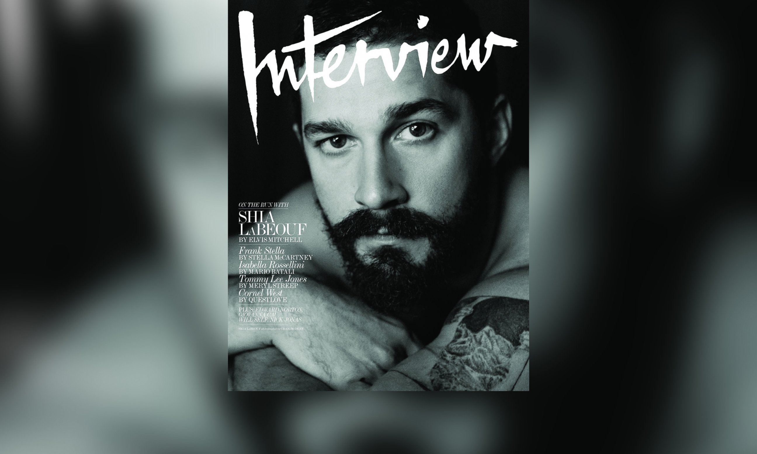 PHOTO: Shia LaBeouf appears on the November, 2014 issue of Interview Magazine.