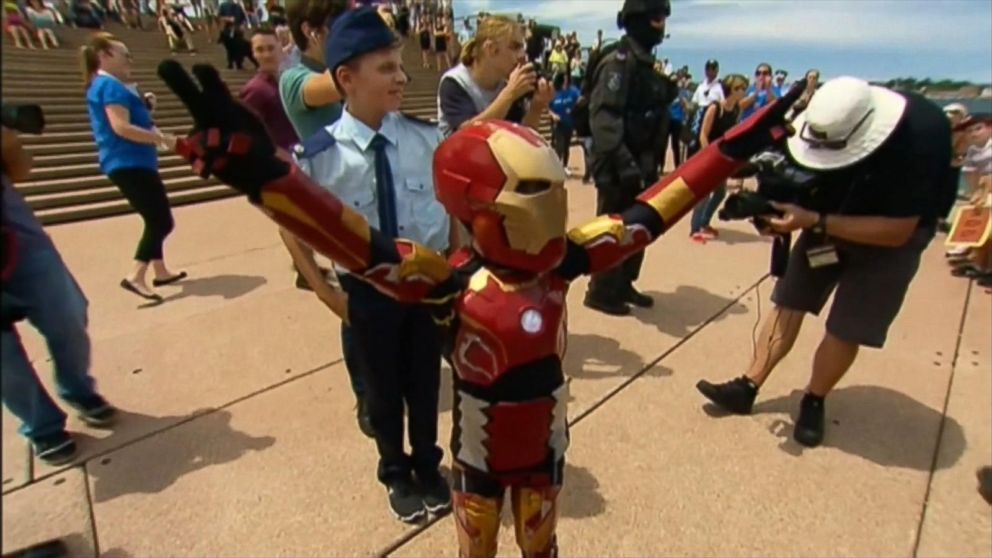 PHOTO: Domenic Pace, 9, became Sydney, Australia's "Iron Boy" in a day arranged by Make-A-Wish Australia. 