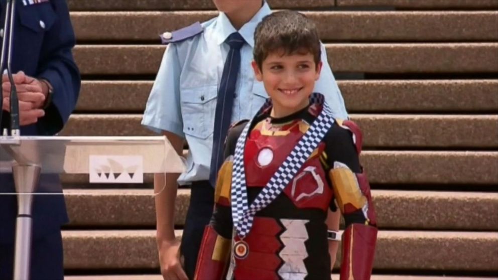 PHOTO: Domenic Pace, 9, became Sydney, Australia's "Iron Boy" in a day arranged by Make-A-Wish Australia. 