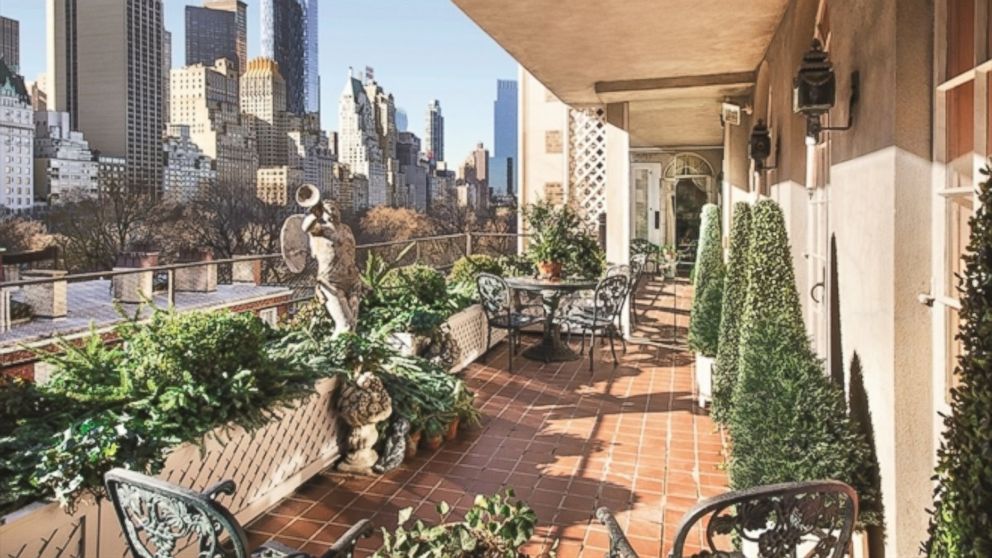PHOTO: A view of one of two terraces at the 1 East 62nd St. penthouse in New York City. Joan Rivers' former residence is on the market for $28 million.