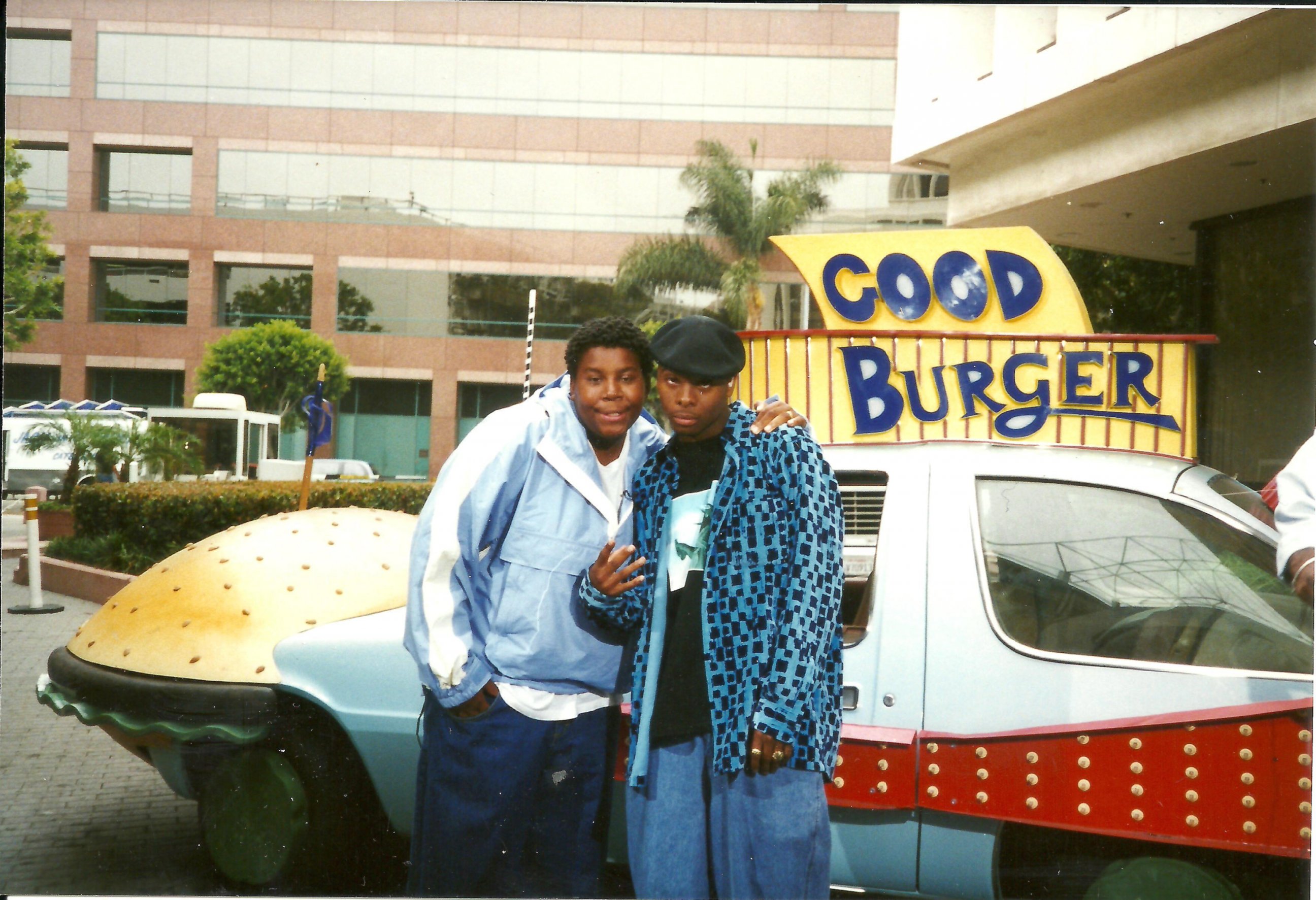 PHOTO: Kel Mitchell and Kenan Thompson pose with a Good Burger vehicle. Mitchell and Thompson starred in the movie "Good Burger," which was based on an "All That" sketch.