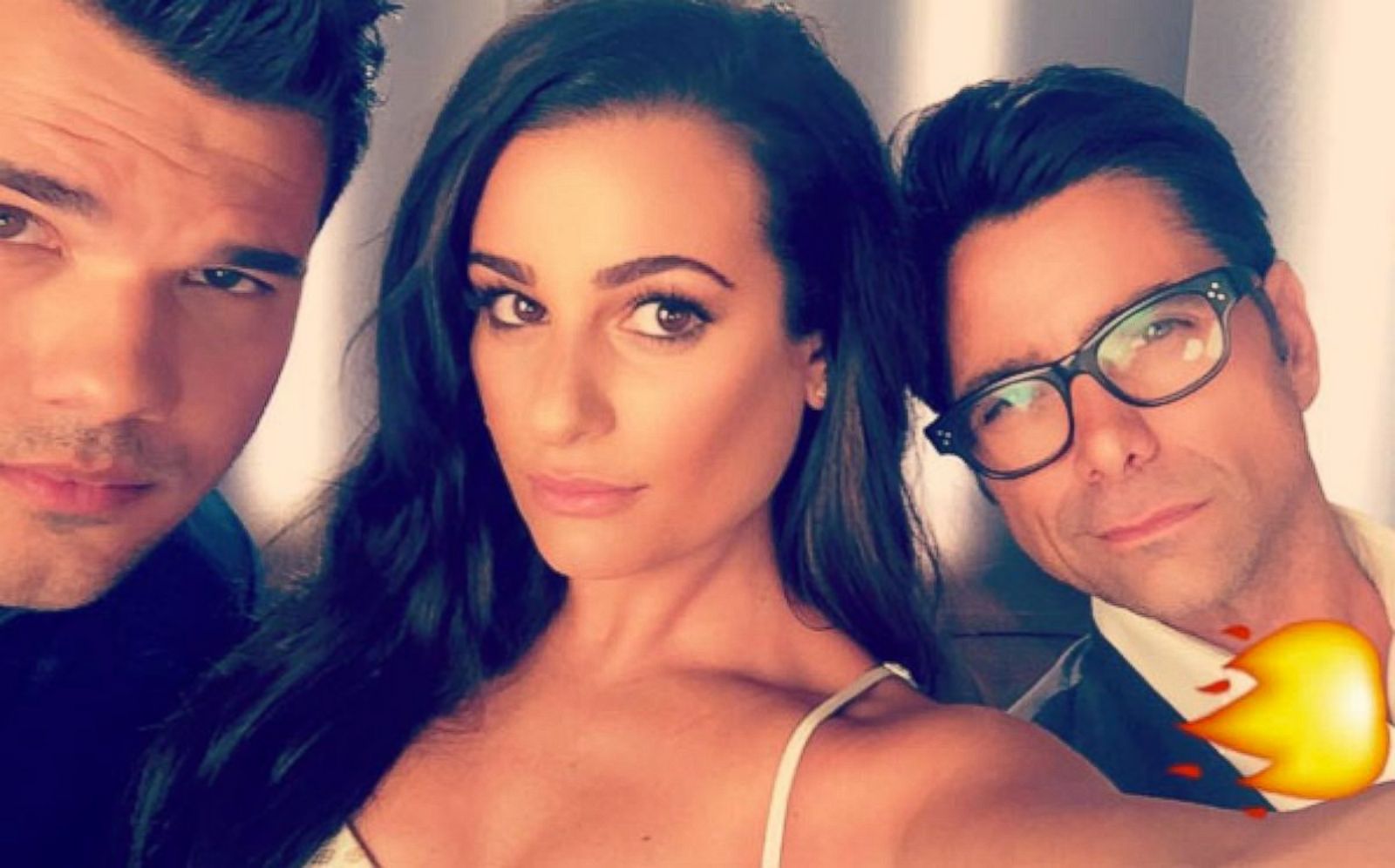 Lea Michele Snaps a Selfie with Taylor Lautner and John Stamos