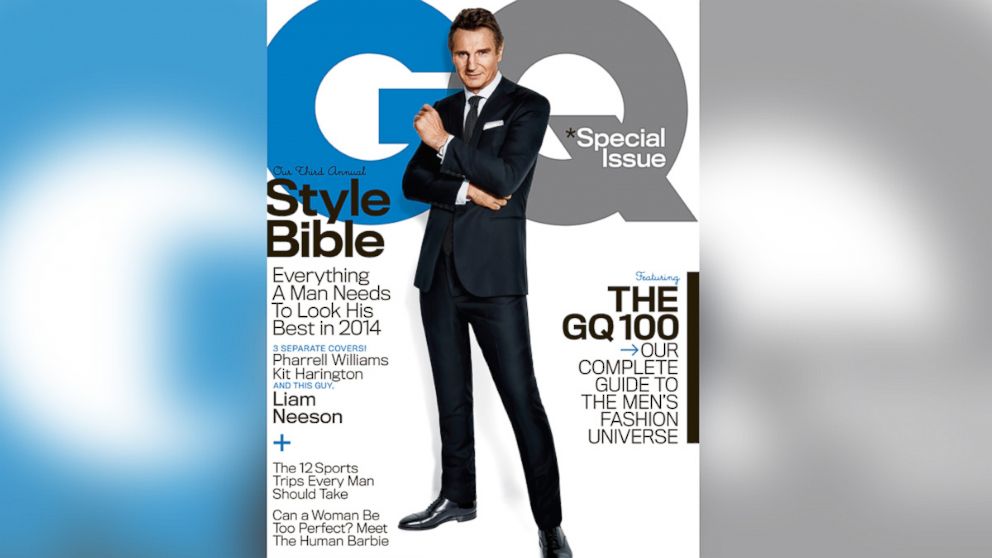 Liam Neeson appears on the April 2014 cover of GQ.
