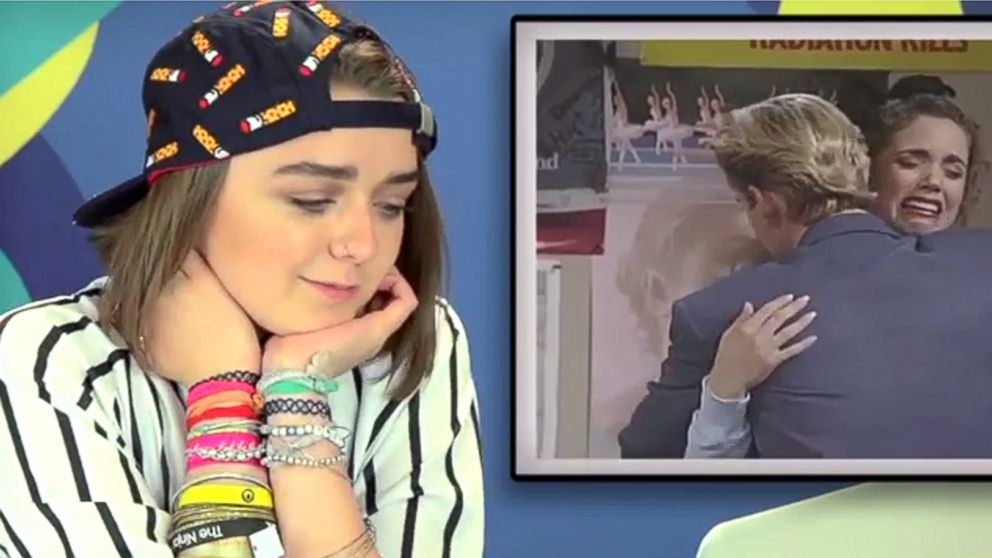 Maisie Willams in a frame grab from the "Teens React to Saved by the Bell" video posted to YouTube.