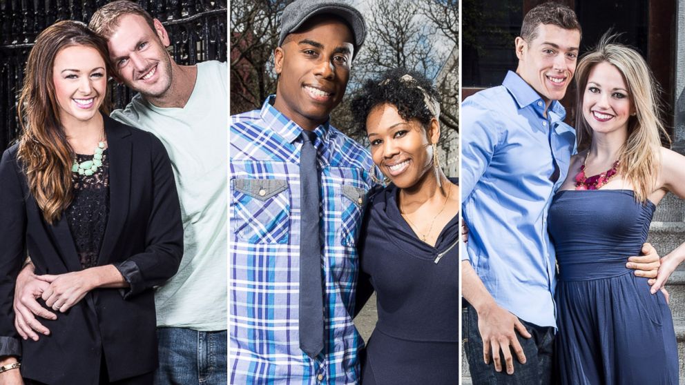 PHOTO: Doug Hehner and Jamie Otis, Monet Bell and Vaughn Copeland, and Jason Carrion and Cortney Hendrix are seen from the FYI show, "Married at First Sight". 
