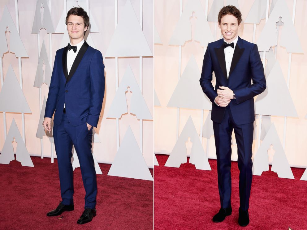 PHOTO: Actors Ansel Elgort, left, and Eddie Redmayne, right, attends the 87th Annual Academy Awards on Feb. 22, 2015 in Hollywood, California. 