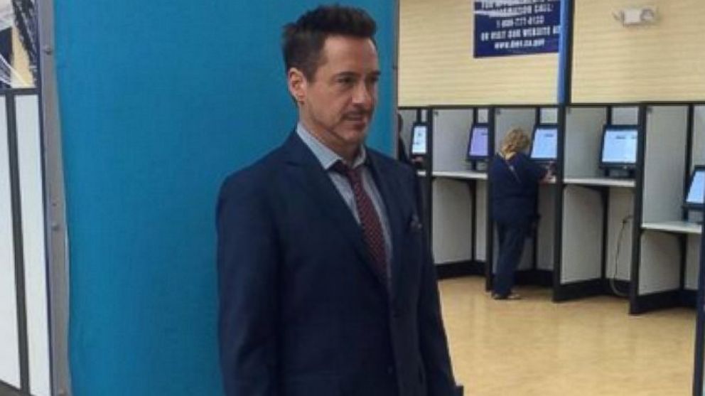 PHOTO: Robert Downey, Jr. posted this image to his Twitter on Oct. 28, 2014 with the caption, "Gettin' my renewal on at the Santa Monica DMV."
