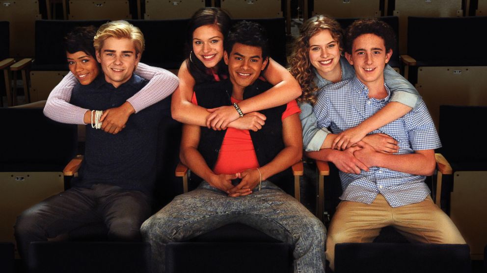 Sam Kindseth, Taylor Russell McKenzie, Dylan Everett, Julian Works, Alyssa Lynch and Tiera Skovbye and star in Lifetime’s all-new original movie, "The Unauthorized Saved by the Bell Story" airing on Sept. 1, 2014.