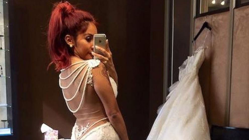 PHOTO: Nicole Polizzi, known as 'Snooki', posted this self-portrait to her Facebook page on May 29, 2014 with the caption, "My wedding dress update..."
