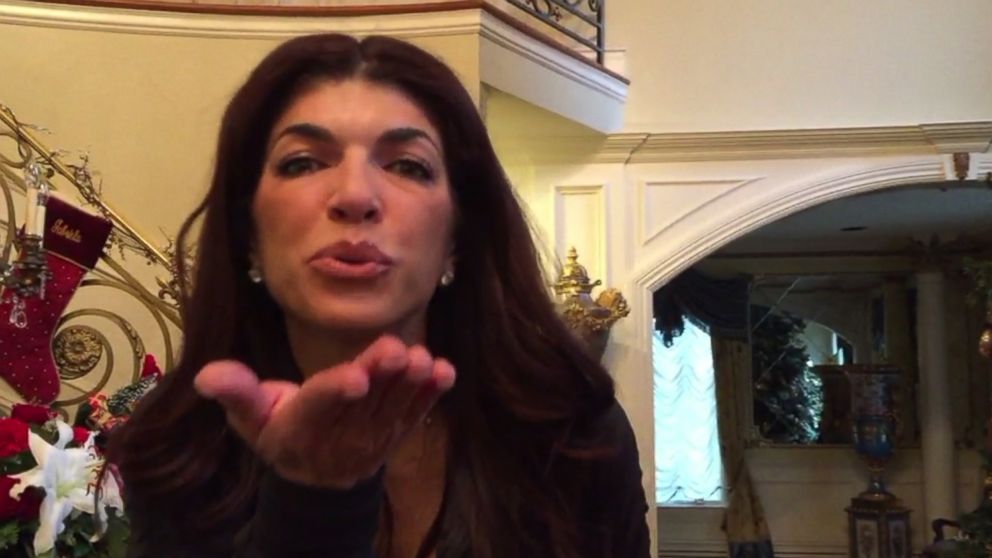 Teresa Giudice blows a kiss to the camera in a video posted on Dec. 30, 2015 on the website for Bravo's, "The Daily Dish."  