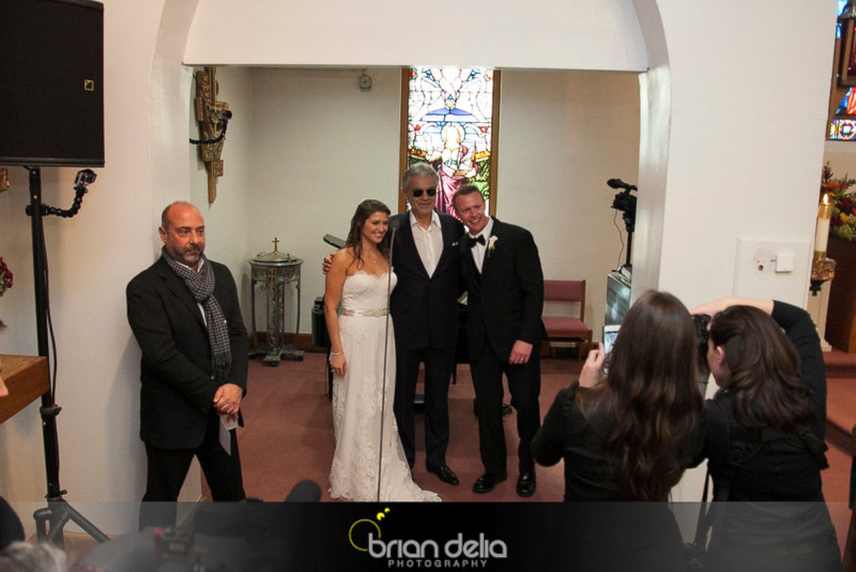 PHOTO: Famed Italian tenor Andrea Bocelli went undercover for "Good Morning America" to surprise a couple at their New Jersey wedding.