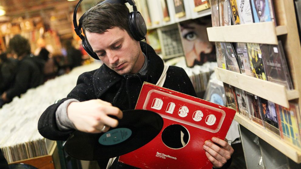 PHOTO: Elijah Wood is pictured inside A1 Records in New York City on Jan. 19, 2015. 
