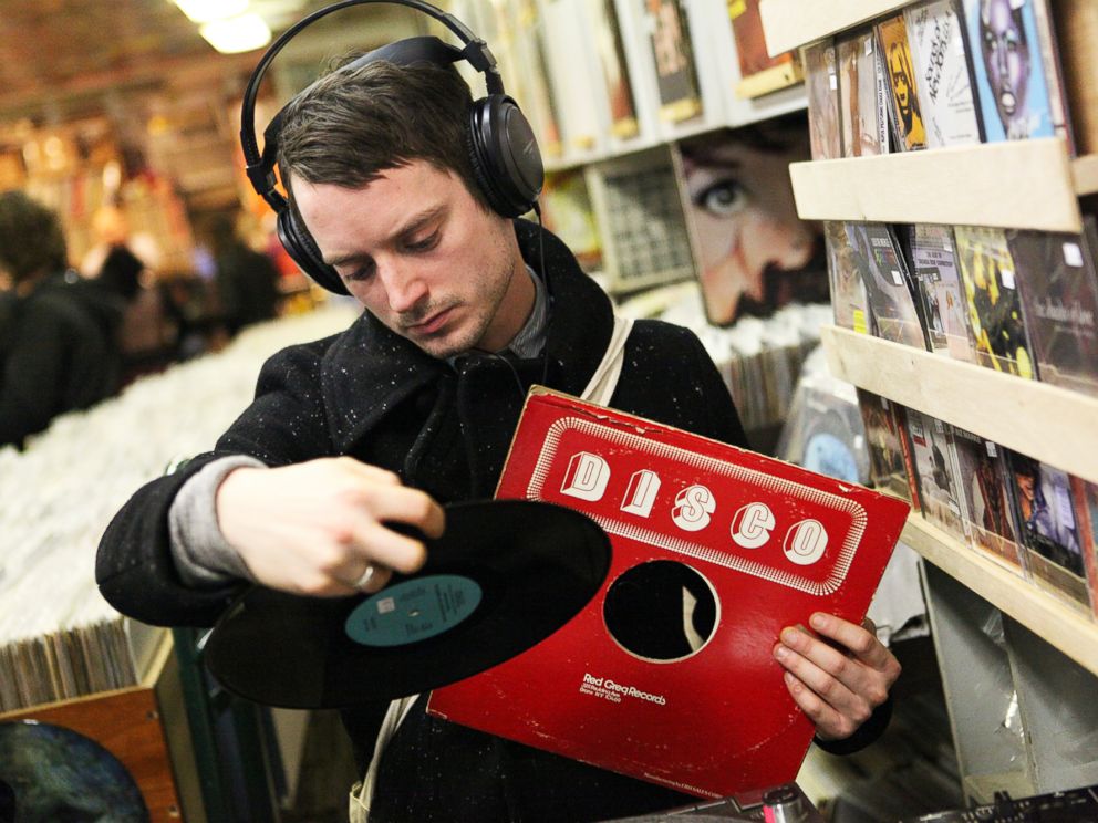 PHOTO: Elijah Wood is pictured inside A1 Records in New York City on Jan. 19, 2015.