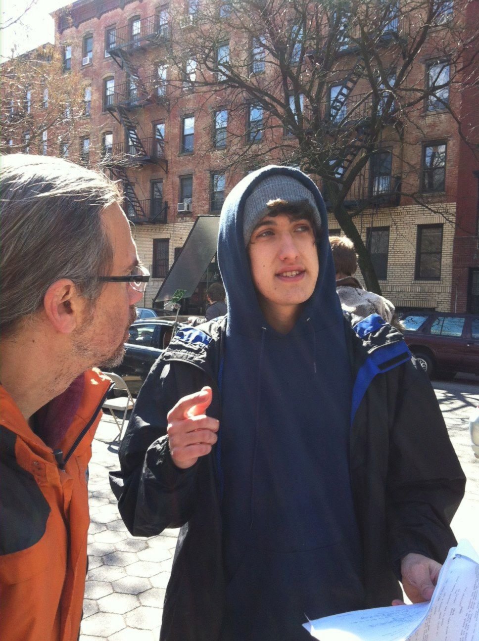 PHOTO: Zephyr Benson and his father Robby Benson are seen during the making of the film "Straight Outta Tomkins." 