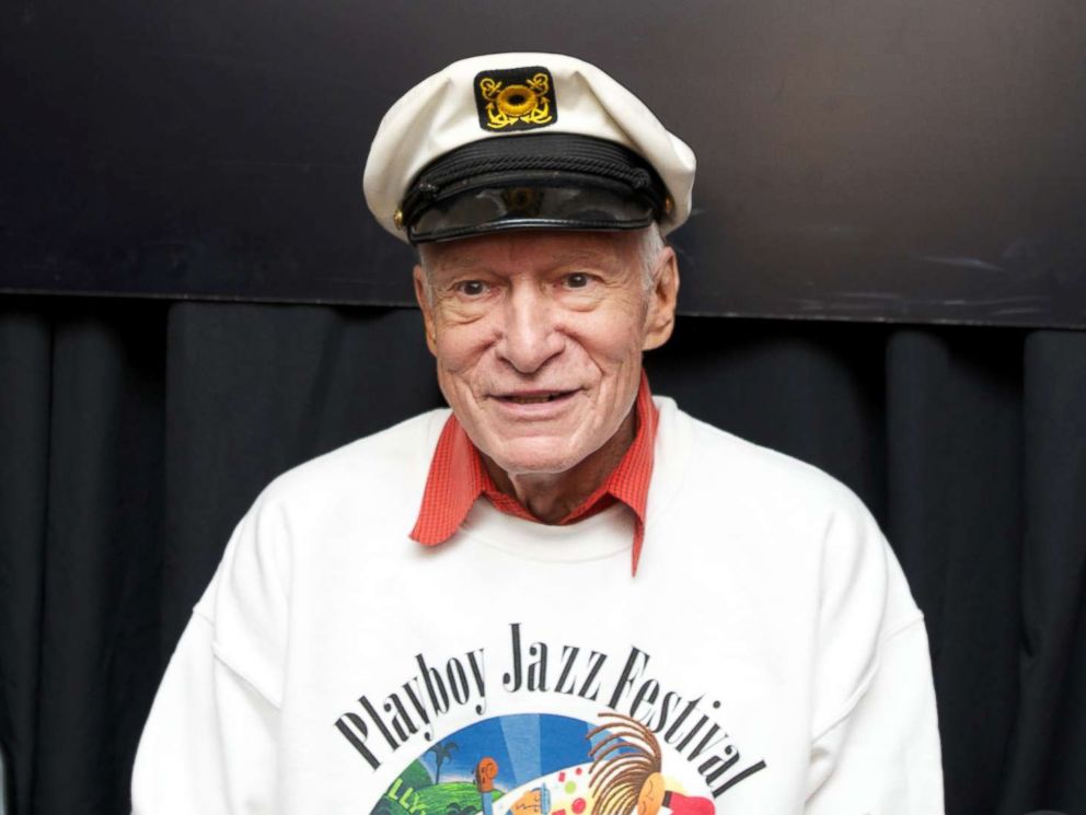PHOTO: Publisher and Founder of Playboy Enterprises Hugh Hefner is interviewed at the 35th Annual Playboy Jazz Festival at The Hollywood Bowl, June 15, 2013 in Los Angeles.