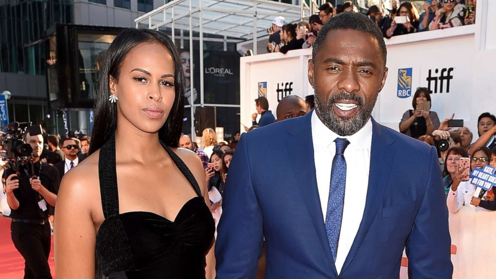 PHOTO: Sabrina Dhowre (L) and Idris Elba attend "The Mountain Between Us" premiere during the 2017 Toronto International Film Festival at Roy Thomson Hall, Sept. 10, 2017 in Toronto, Canada.