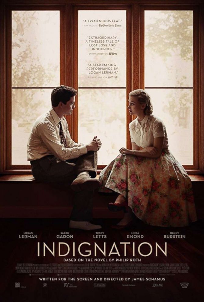PHOTO: Indignation is a 2016 American drama film written, produced, and directed by James Schamus. The film, based on the 2008 novel of the same name by Philip Roth.