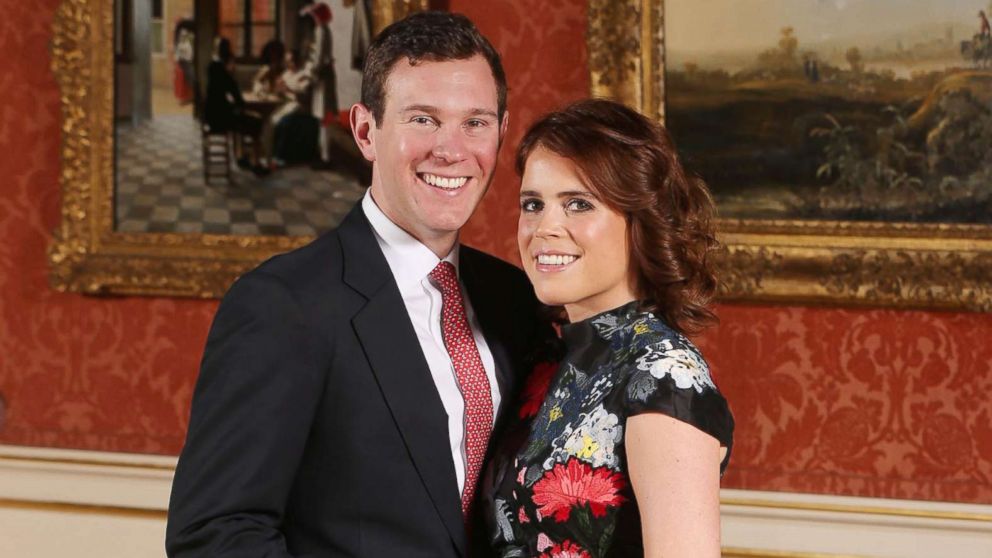 PHOTO: Princess Eugenie and Jack Brooksbank in the Picture Gallery at Buckingham Palace in London after they announced their engagement, Jan. 22, 2018. 