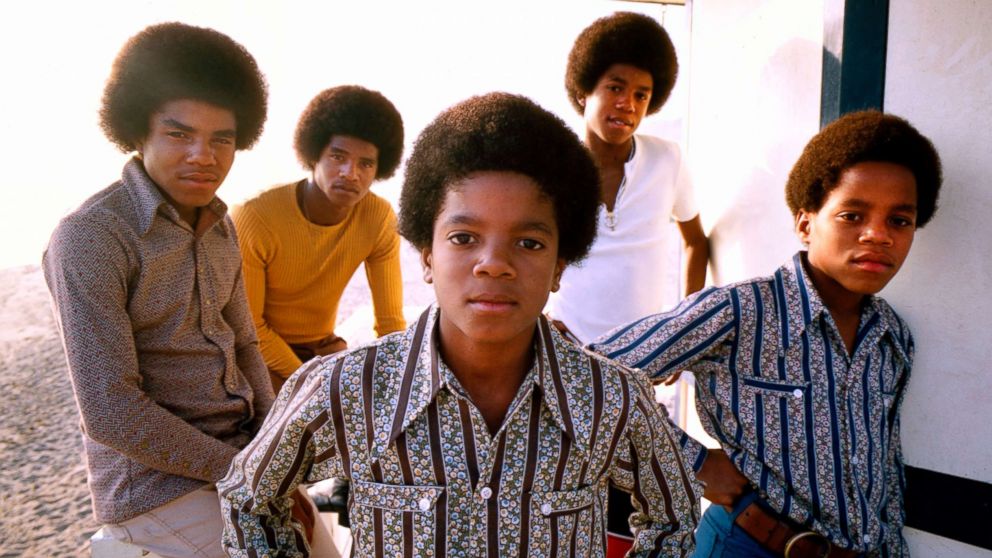 Marlon, Jackie, Tito, Jermaine, and Michael Jackson of the Jackson 5 pose for a portrait in Los Angeles, circa 1969.