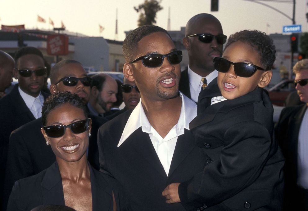 PHOTO: Actress Jada Pinkett, actor Will Smith and son Trey Smith attend the "Men in Black" premiere, June 25, 1997, in Hollywood, Calif.
