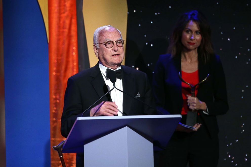 PHOTO: James Ivory receives his award at the 70th Annual Writers Guild Awards Show, Feb. 11, 2018 in Los Angeles. 