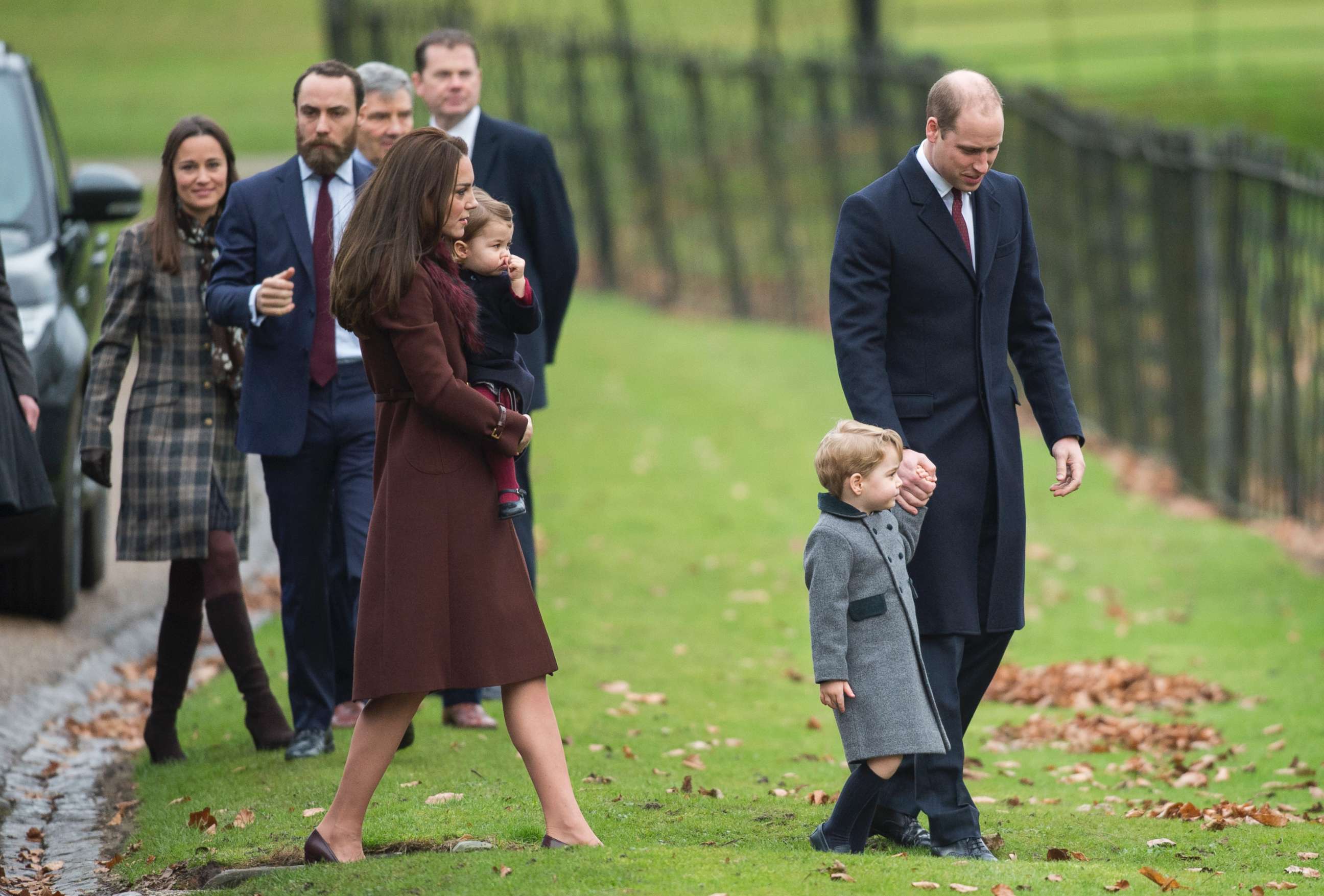 PHOTO: In this file photo, Prince William, Duke of Cambridge, Catherine, Duchess of Cambridge, Prince George of Cambridge, Princess Charlotte of Cambridge, Pippa Middleton and James Middleton attend Church, Dec. 25, 2016, in Bucklebury, Berkshire, U.K.