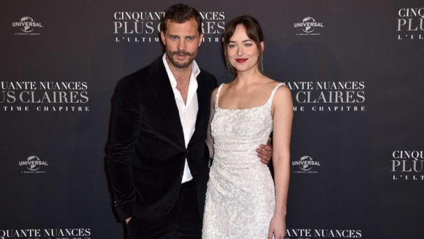 dakota johnson silver dress fifty shades freed FS Darker and Freed Ana's Silver Masquerade Dress and Wedding Dress Featured on Monique Lhuillier 50 SHADES GIRL PORTLAND