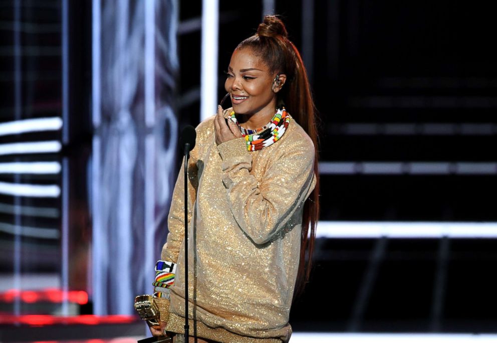 PHOTO: Honoree Janet Jackson accepts the Icon Award onstage during the 2018 Billboard Music Awards, May 20, 2018, in Las Vegas.