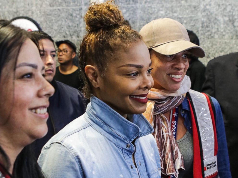 PHOTO: Janet Jackson surprises victims of Hurricane Harvey on Sept. 8, 2017 ahead of her show in Houston.