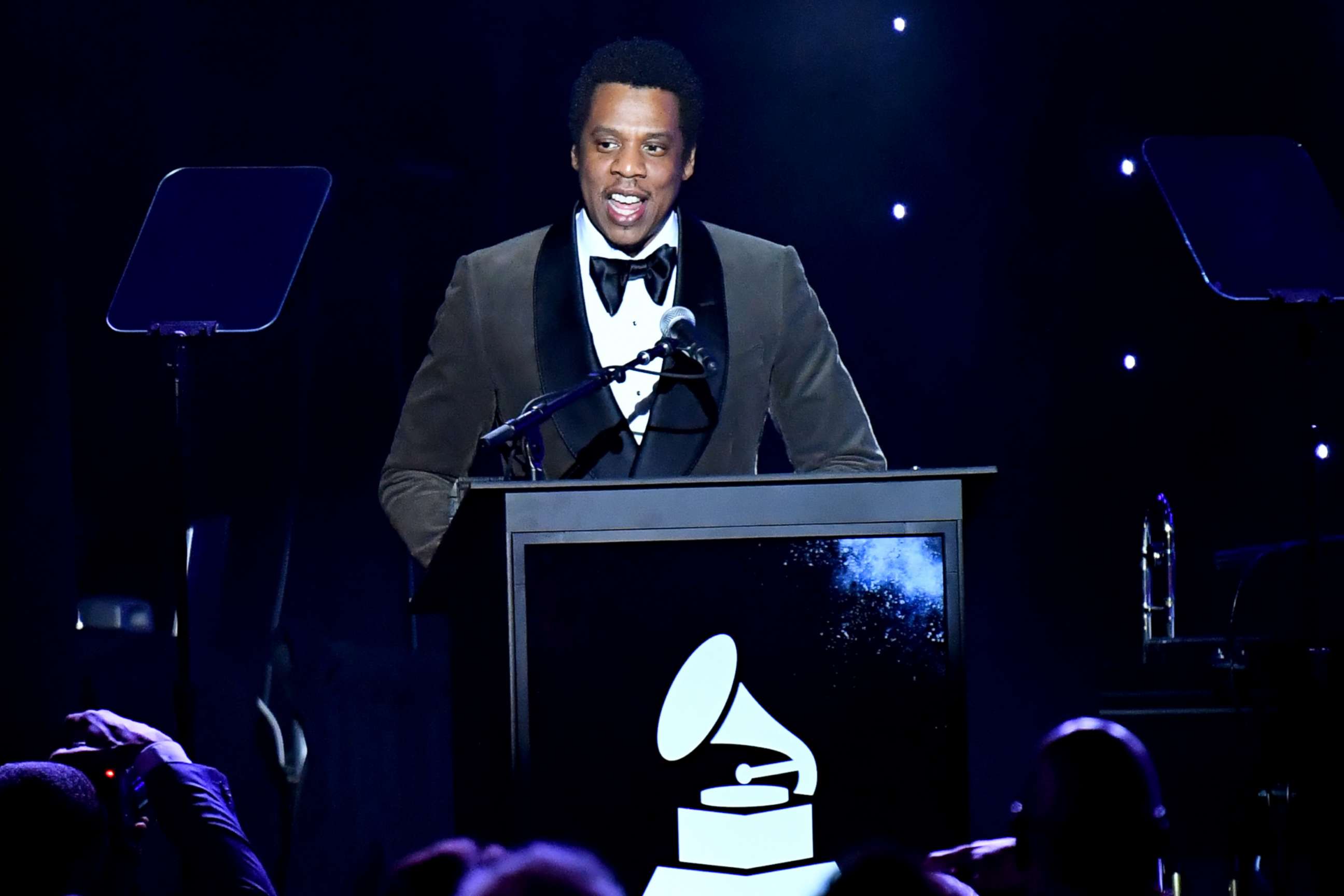 PHOTO: Honoree Jay-Z accepts the President's Merit Award onstage during the Clive Davis and Recording Academy Pre-GRAMMY Gala and GRAMMY Salute to Industry Icons Honoring Jay-Z, Jan. 27, 2018 in New York City.