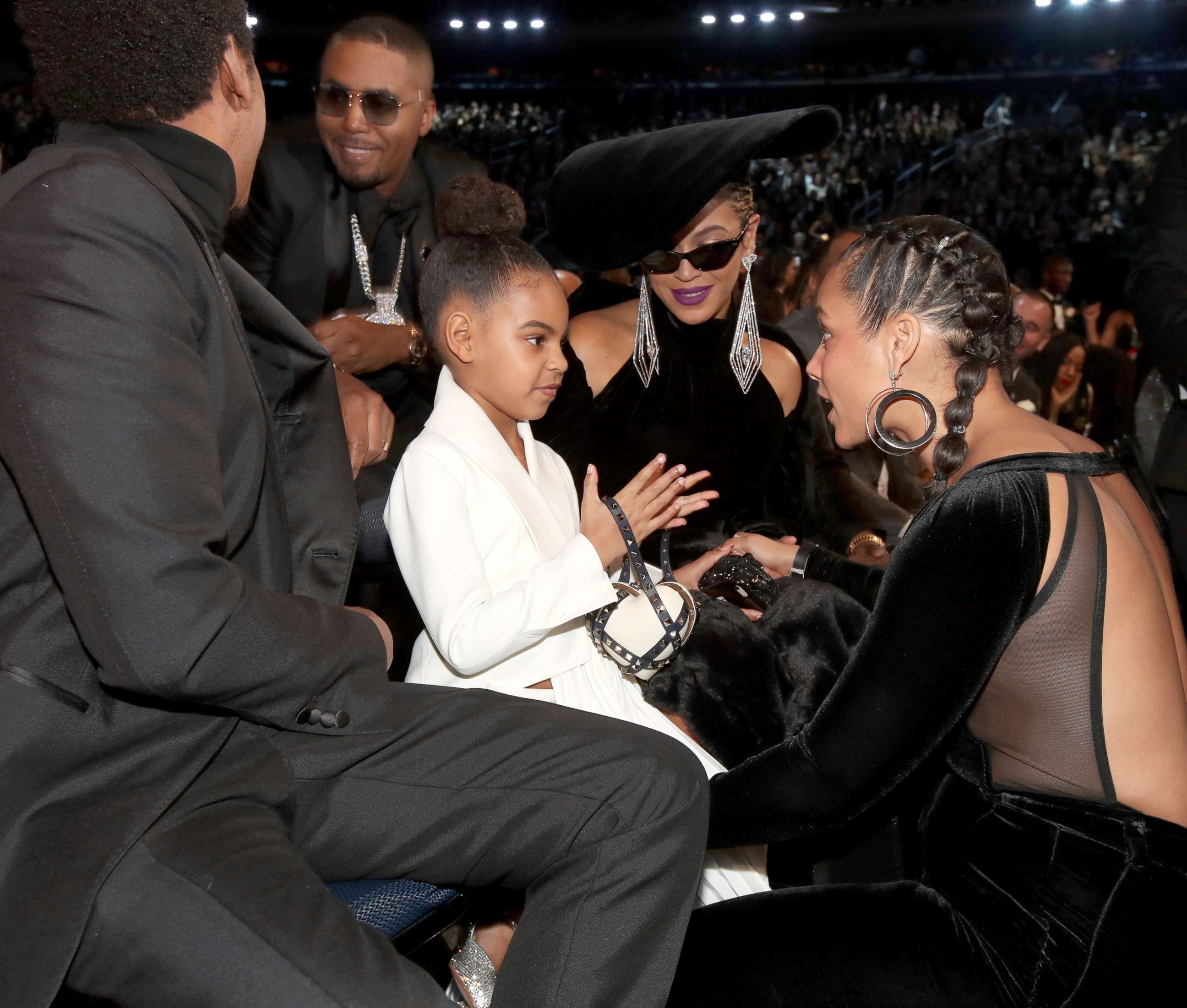 PHOTO: Blue Ivy, Beyonce Knowles and Alicia Keys attend the 60th annual Grammy Awards at Madison Square Garden, Jan. 28, 2018, in New York City.