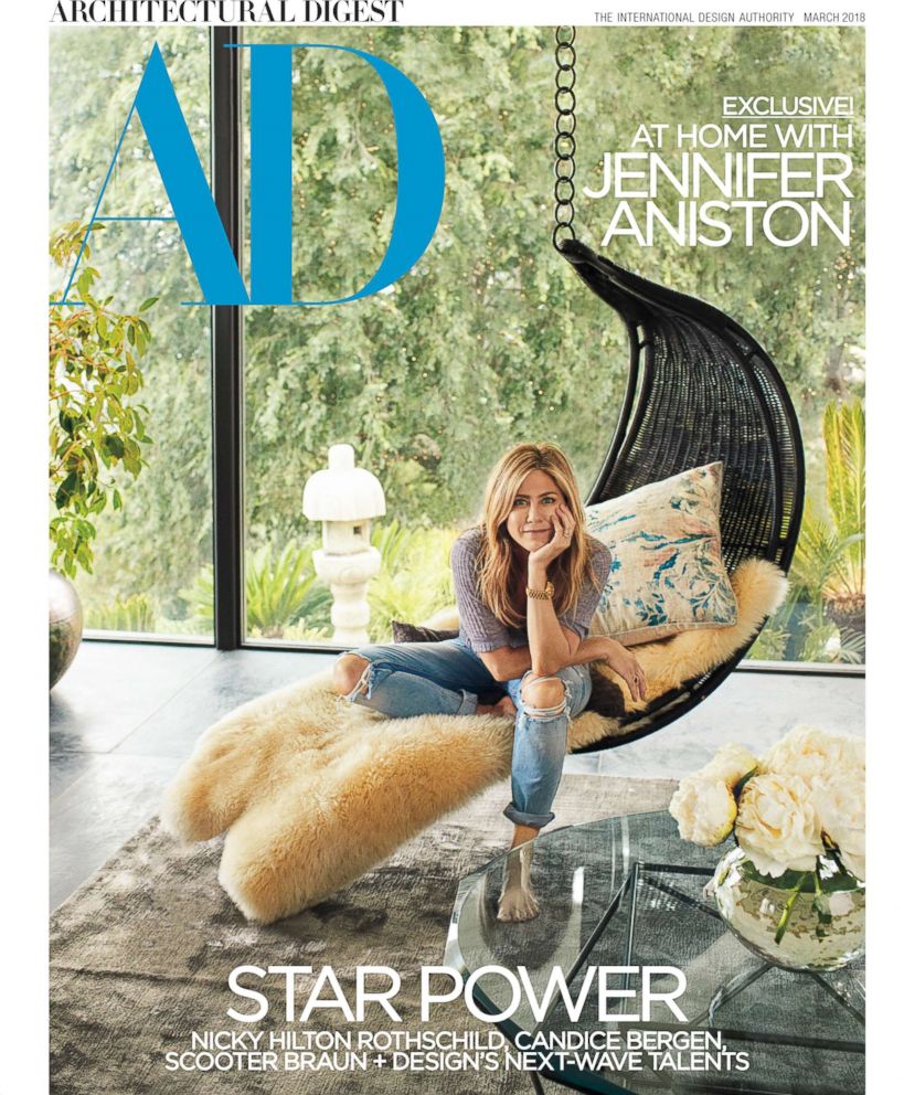 PHOTO: Jennifer Aniston is on the March 2018 cover of Architectural Digest magazine.