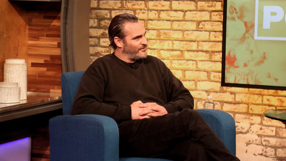 PHOTO: Joaquin Phoenix appears on "Popcorn with Peter Travers" at ABC News Studios in New York City, April 3, 2018.