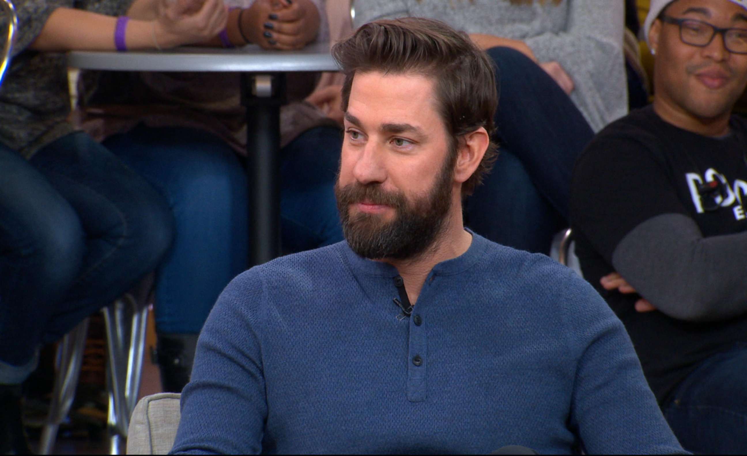 PHOTO: John Krasinski stopped by ABC's "Good Morning America" to discuss his new film, "A Quiet Place," which he co-stars in with his wife, Emily Blunt.