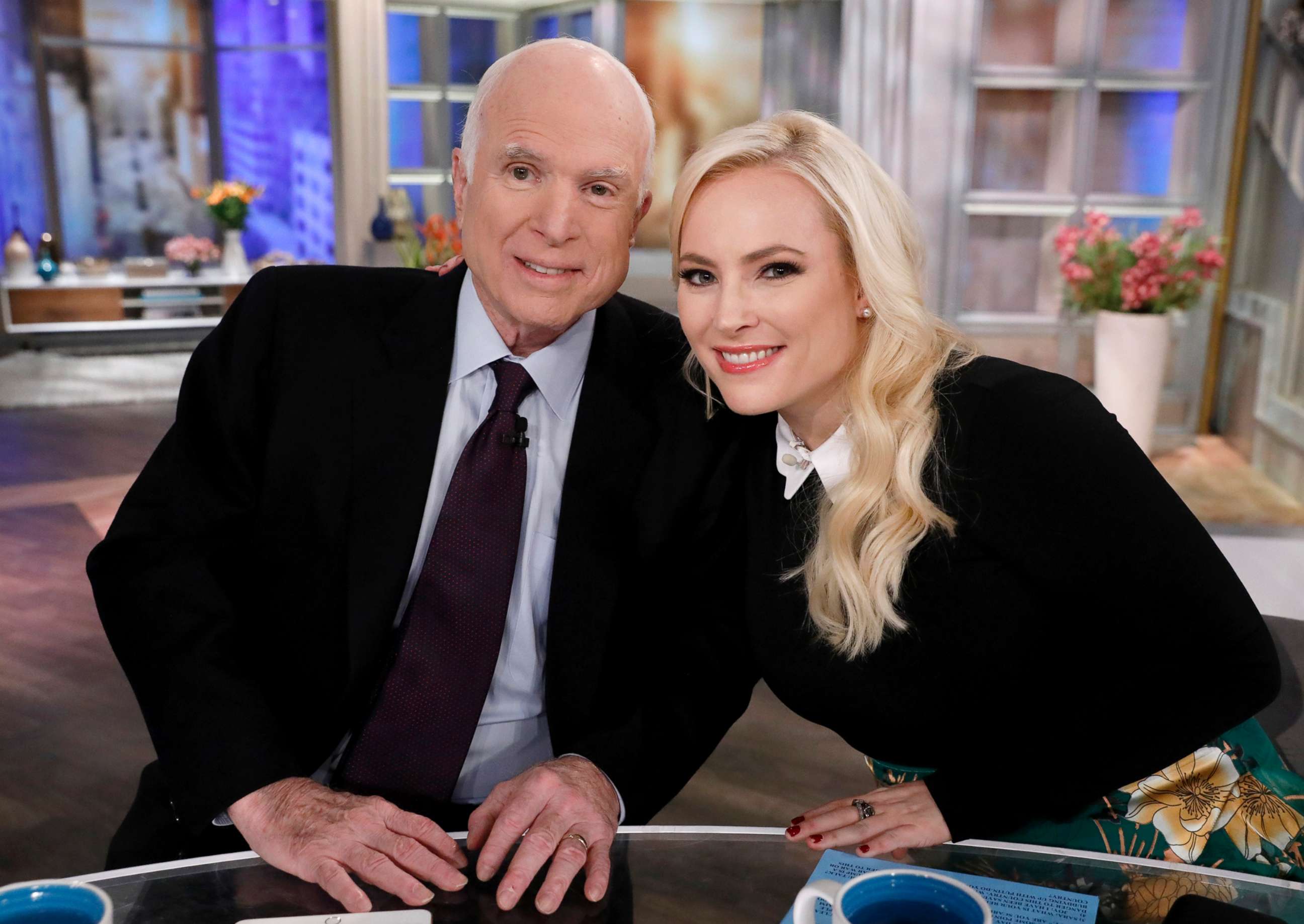 PHOTO: Senator John McCain poses for a photo with his daughter Meghan on ABC's "The View," Oct 23, 2017.