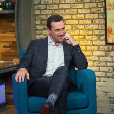 PHOTO: Jon Hamm discusses his movie "Tag" and his career on ABC News' "Popcorn With Peter Travers."