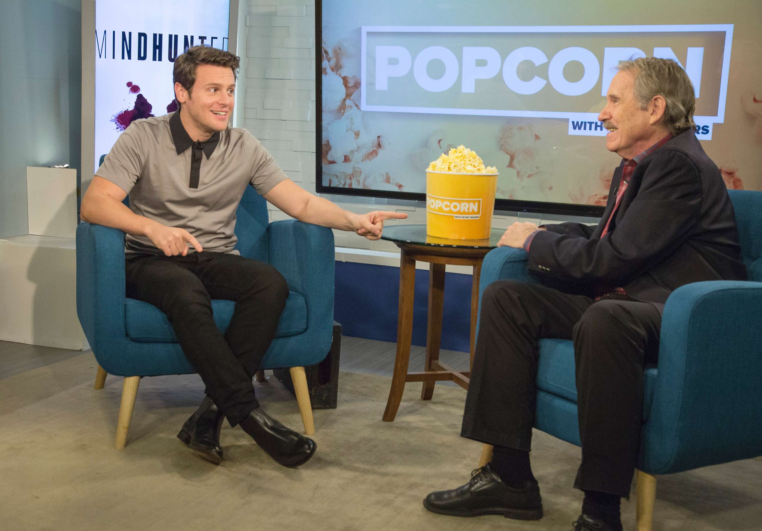 PHOTO: Jonathan Groff appears on "Popcorn with Peter Travers" at ABC News studios, Oct. 26, 2017, in New York City.