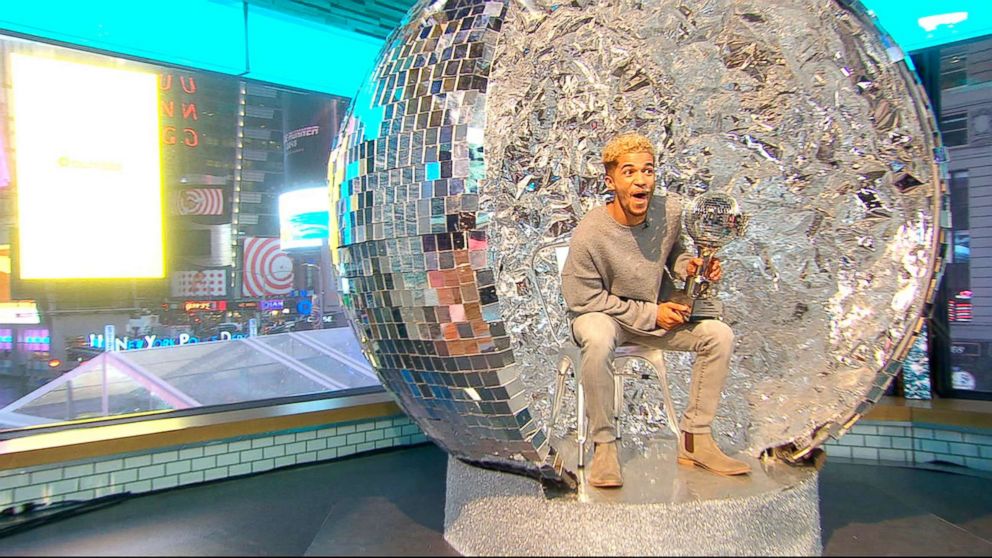 PHOTO: "Dancing With the Stars" season 25 winner Jordan Fisher can't wait to use his Mirror Ball Trophy as the Thanksgiving table centerpiece.