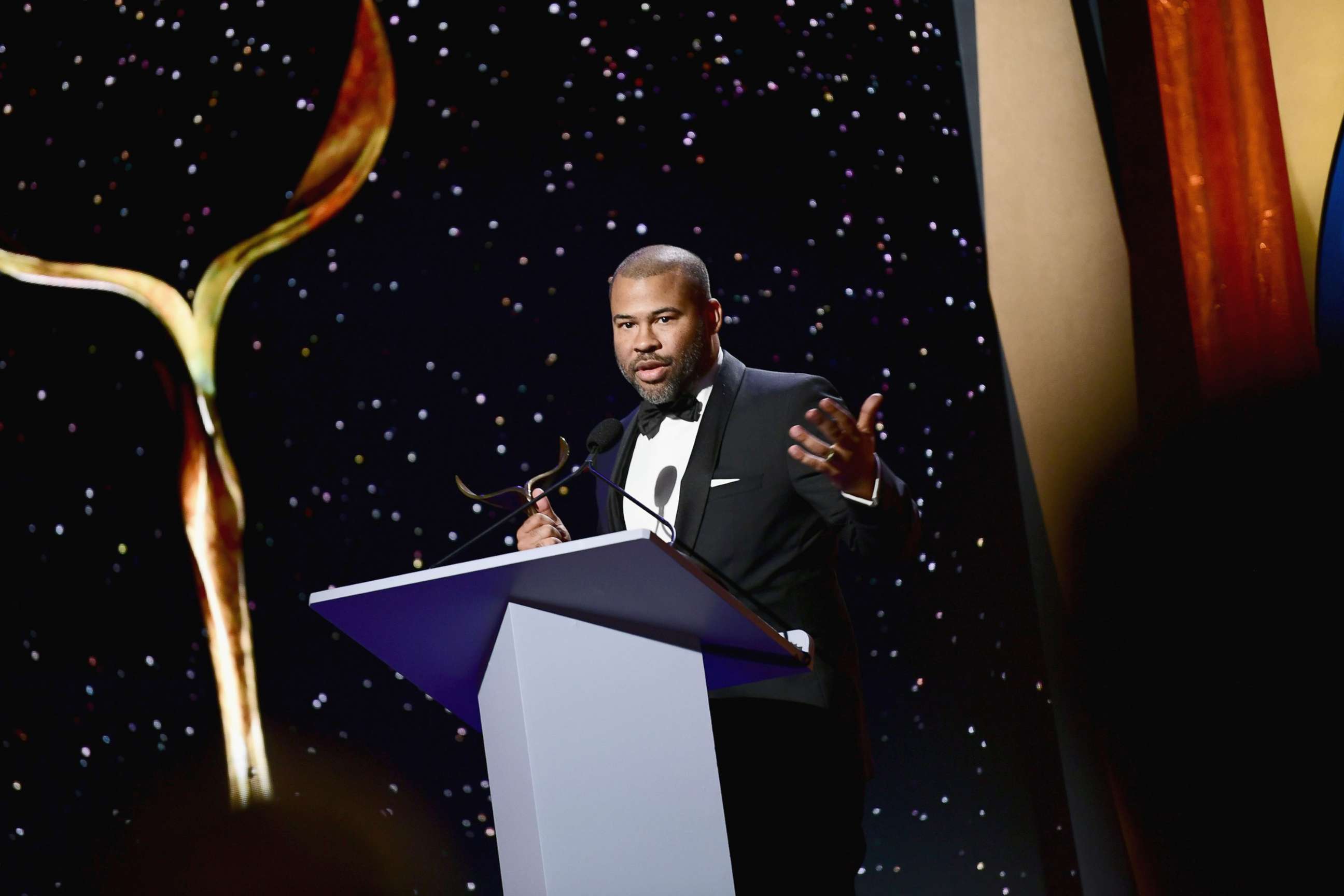 PHOTO: Jordan Peele speaks onstage during the 2018 Writers Guild Awards L.A. Ceremony at The Beverly Hilton Hotel, Feb. 11, 2018 in Beverly Hills. 
