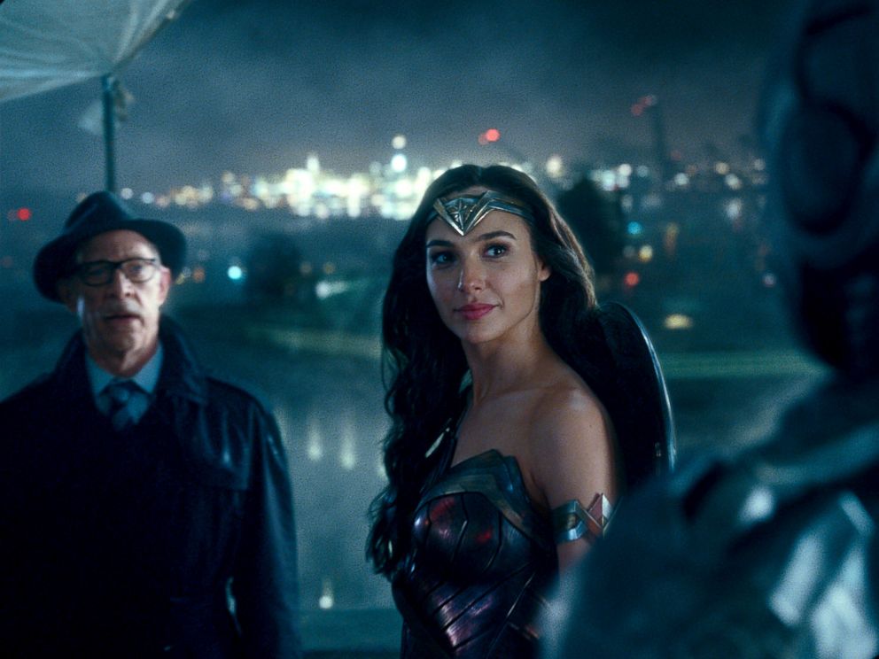 PHOTO: J.K. Simmons, as Commissioner Gordon, and Ga; Gadot, as Wonder Woman, in a scene from "Justice League."