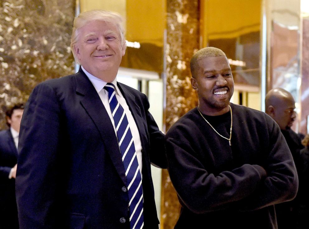 PHOTO: Kanye West and then-President-elect Donald Trump speak with the press after their meetings at Trump Tower, Dec.r 13, 2016 in New York.