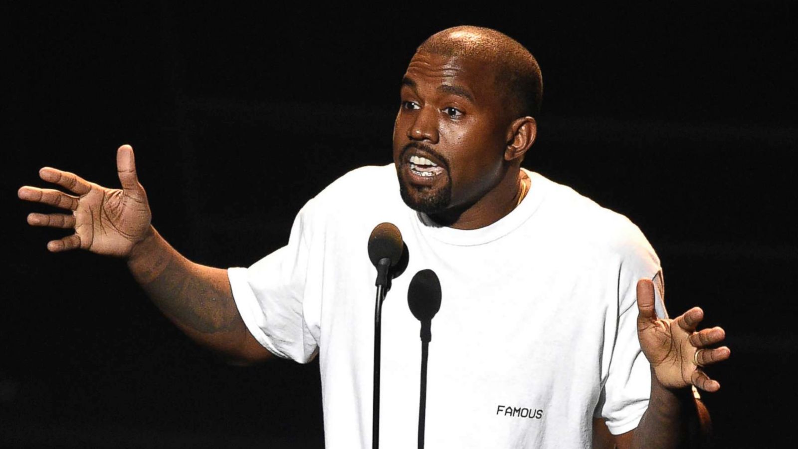 PHOTO: Kanye West appears at the MTV Video Music Awards at Madison Square Garden in New York, Aug. 28, 2016.